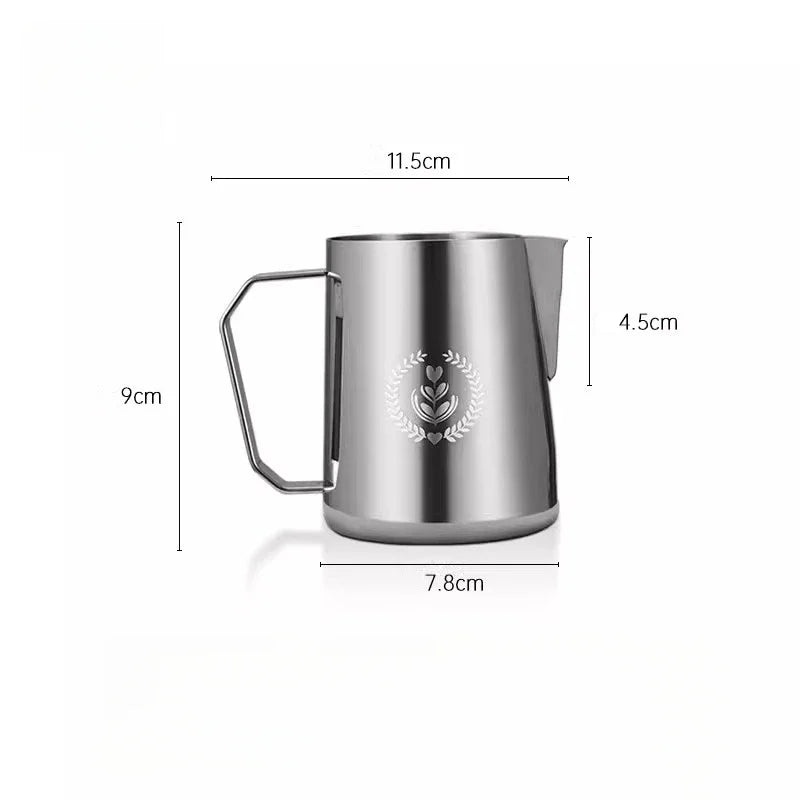 Coffee Milk Froth Pitcher Jug 304 Stainless Steel With Scale Latte Steam Coffee Paint Finish