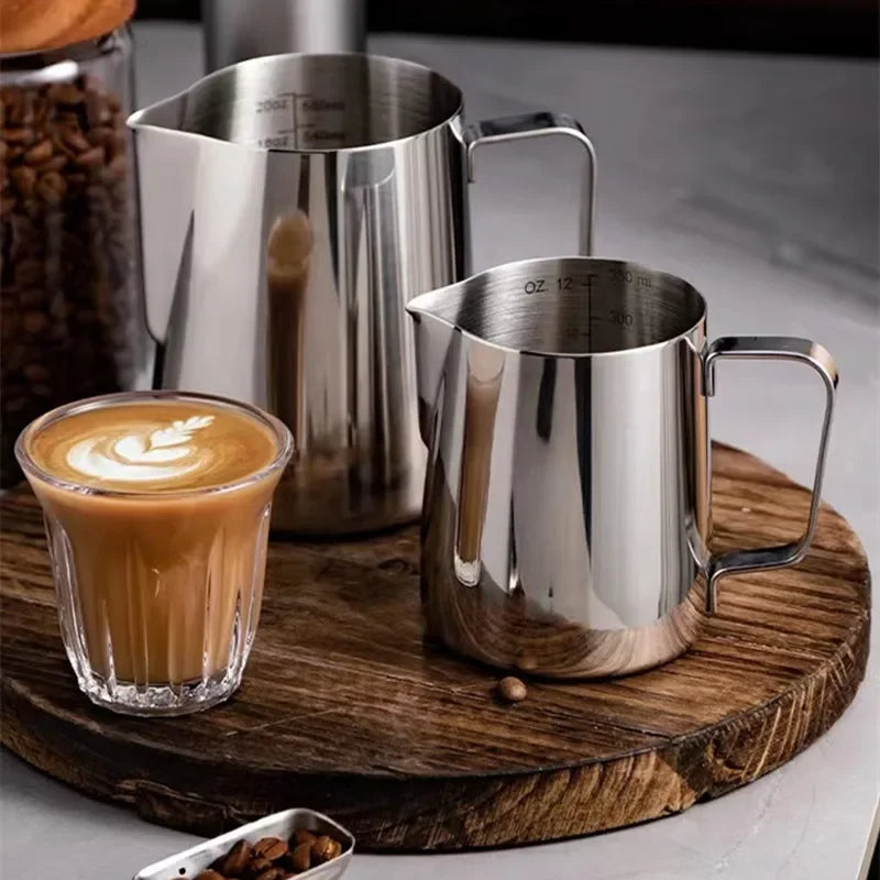 Coffee Milk Froth Pitcher Jug 304 Stainless Steel With Scale Latte Steam Coffee Paint Finish