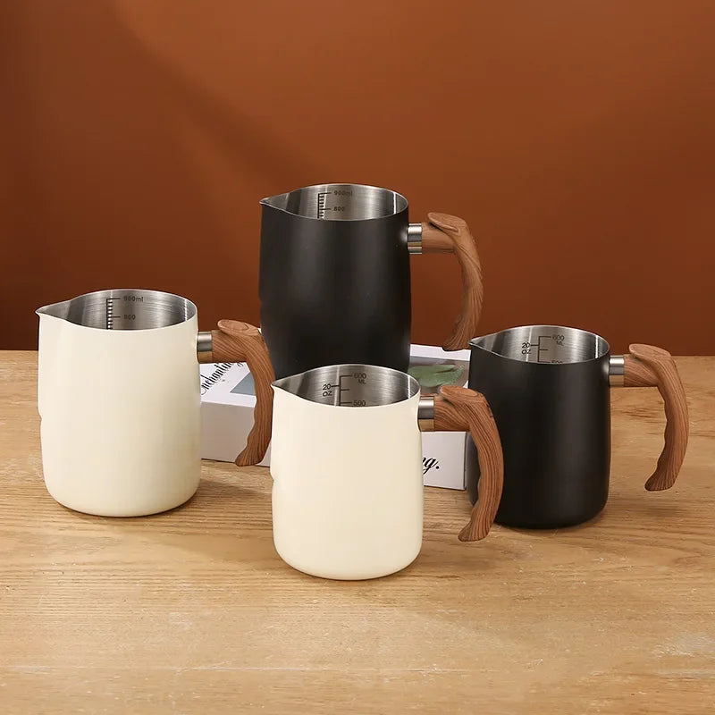 Coffee Milk Froth Pitcher Jug 304 Stainless Steel With Scale Latte Steam Coffee Paint Finish